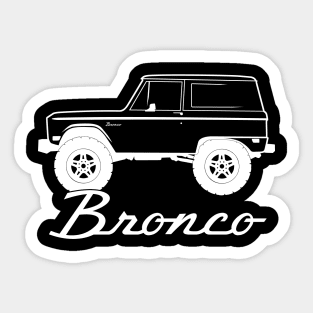 1966-1977 Ford Bronco Side, w Tires, White Print Sticker